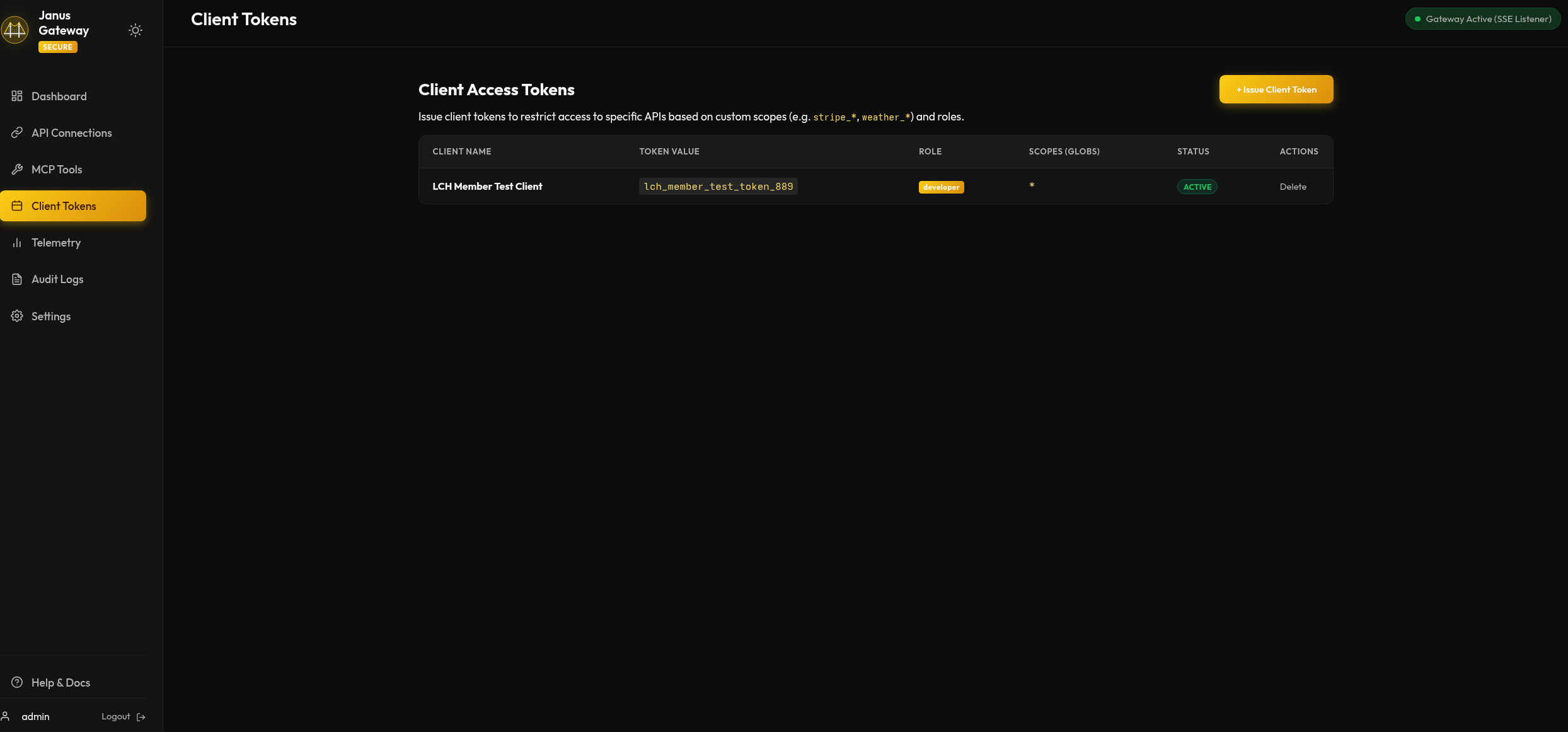 Scoped Client Tokens